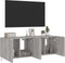 vidaXL - Tv-wandmeubels - met - LED - 2 - st - 60x35x41 - cm - grijs - sonoma - eiken