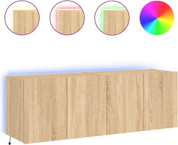 vidaXL - Tv-wandmeubels - met - LED - 2 - st - 60x35x41 - cm - sonoma - eikenkleurig
