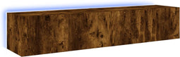 vidaXL - Tv-wandmeubels - met - LED - 2 - st - 80x35x31 - cm - gerookt - eikenkleurig