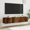 vidaXL - Tv-wandmeubels - met - LED - 2 - st - 80x35x31 - cm - gerookt - eikenkleurig