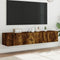 vidaXL - Tv-wandmeubels - met - LED - 2 - st - 80x35x31 - cm - gerookt - eikenkleurig