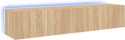 vidaXL - Tv-wandmeubels - met - LED - 2 - st - 80x35x31 - cm - sonoma - eikenkleurig