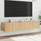 vidaXL - Tv-wandmeubels - met - LED - 2 - st - 80x35x31 - cm - sonoma - eikenkleurig
