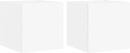 vidaXL - Tv-wandmeubels - met - LED-verlichting - 2 - st - 30,5x35x30 - cm - wit