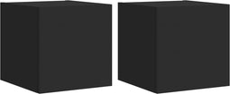 vidaXL - Tv-wandmeubels - met - LED-verlichting - 2 - st - 30,5x35x30 - cm - zwart