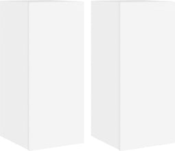 vidaXL - Tv-wandmeubels - met - LED-verlichting - 2 - st - 30,5x35x70 - cm - wit