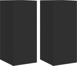 vidaXL - Tv-wandmeubels - met - LED-verlichting - 2 - st - 30,5x35x70 - cm - zwart