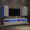 vidaXL - Tv-wandmeubels - met - LED-verlichting - 2 - st - 30,5x35x70 - cm - wit