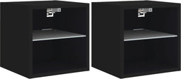 vidaXL - Tv-wandmeubels - met - LED-verlichting - 2 - st - 30x28,5x30 - cm - zwart