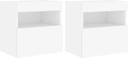 vidaXL - Tv-wandmeubels - met - LED-verlichting - 2 - st - 40x30x40 - cm - wit