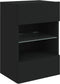 vidaXL - Tv-wandmeubels - met - LED-verlichting - 2 - st - 40x30x60,5 - cm - zwart