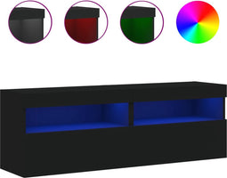 vidaXL - Tv-wandmeubels - met - LED-verlichting - 2 - st - 60x30x40 - cm - zwart