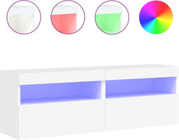 vidaXL - Tv-wandmeubels - met - LED-verlichting - 2 - st - 60x30x40 - cm - wit