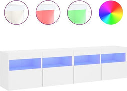 vidaXL - Tv-wandmeubels - met - LED-verlichting - 2 - st - 80x30x40 - cm - wit