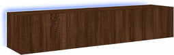 vidaXL - Tv-wandmeubels - met - LED-verlichting - 2 - st - 80x35x31 - cm - bruineiken