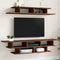 vidaXL - Tv-wandmeubelset - bewerkt - hout - bruin - eikenkleurig