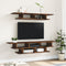 vidaXL - Tv-wandmeubelset - bewerkt - hout - bruin - eikenkleurig