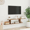 vidaXL - Tv-wandschap - 125x18x23 - cm - bewerkt - hout - artisanaal - eikenkleurig