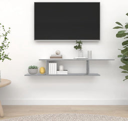 vidaXL - Tv-wandschap - 125x18x23 - cm - bewerkt - hout - grijs - sonoma - eikenkleur