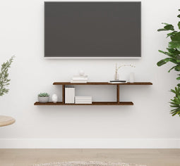 vidaXL - Tv-wandschap - 125x18x23 - cm - bewerkt - hout - bruineikenkleurig
