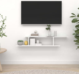 vidaXL - Tv-wandschap - 125x18x23 - cm - bewerkt - hout - wit