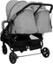 vidaXL - Tweelingbuggy - staal - lichtgrijs - en - zwart