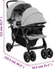 vidaXL - Tweelingkinderwagen - tandem - staal - rood