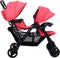 vidaXL - Tweelingkinderwagen - tandem - staal - rood