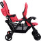 vidaXL - Tweelingkinderwagen - tandem - staal - rood