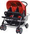 vidaXL - Tweelingwagen - staal - rood - en - zwart