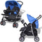 vidaXL - Tweelingwagen - staal - rood - en - zwart