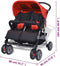 vidaXL - Tweelingwagen - staal - rood - en - zwart