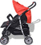 vidaXL - Tweelingwagen - staal - rood - en - zwart