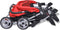 vidaXL - Tweelingwagen - staal - rood - en - zwart