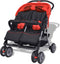 vidaXL - Tweelingwagen - staal - rood - en - zwart