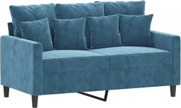 vidaXL - Tweezitsbank - 120 - cm - fluweel - blauw