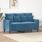vidaXL - Tweezitsbank - 120 - cm - fluweel - blauw