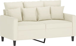 vidaXL - Tweezitsbank - 120 - cm - fluweel - crèmekleurig