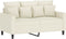 vidaXL - Tweezitsbank - 120 - cm - fluweel - crèmekleurig