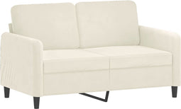 vidaXL - Tweezitsbank - 120 - cm - fluweel - crèmekleurig