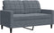 vidaXL - Tweezitsbank - 120 - cm - fluweel - donkergrijs