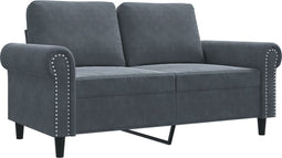 vidaXL - Tweezitsbank - 120 - cm - fluweel - donkergrijs