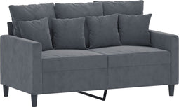 vidaXL - Tweezitsbank - 120 - cm - fluweel - donkergrijs