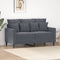 vidaXL - Tweezitsbank - 120 - cm - fluweel - donkergrijs