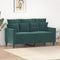 vidaXL - Tweezitsbank - 120 - cm - fluweel - donkergroen