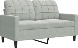 vidaXL - Tweezitsbank - 120 - cm - fluweel - lichtgrijs
