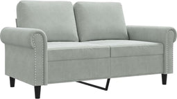 vidaXL - Tweezitsbank - 120 - cm - fluweel - lichtgrijs