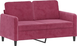 vidaXL - Tweezitsbank - 120 - cm - fluweel - wijnrood