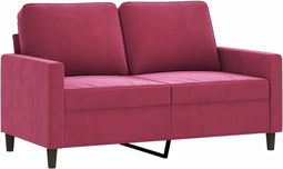 vidaXL - Tweezitsbank - 120 - cm - fluweel - wijnrood