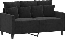 vidaXL - Tweezitsbank - 120 - cm - fluweel - zwart